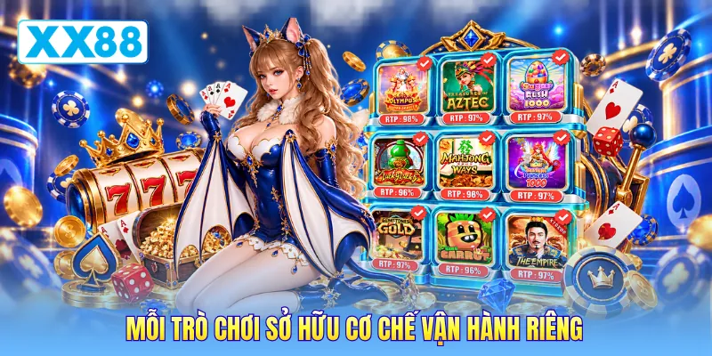 Mỗi trò chơi sở hữu cơ chế vận hành riêng Mỗi trò chơi sở hữu cơ chế vận hành riêng